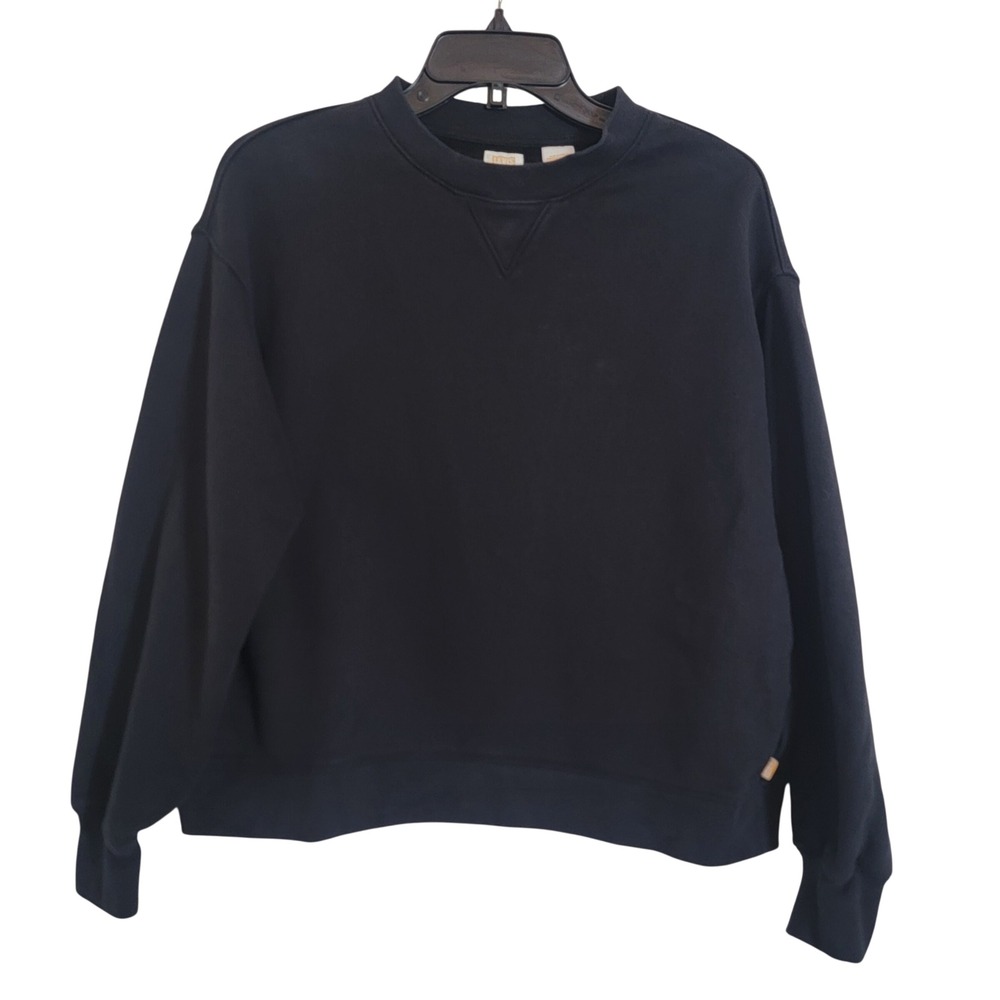 Levis Pullover Sweatshirt XS Gold Tab 100% Cotton Black Long Sleeve Casual Cozy